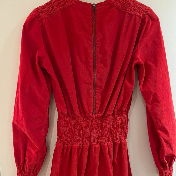 Red Maje Corduroy Dress - Picture 3 of 3